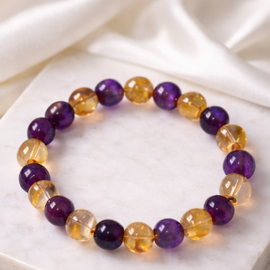 Amethyst & Citrine Balance Bracelet